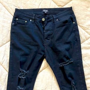 boohooMAN black stretch jeans